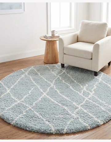5' 3 x 5' 3 Soft Touch Shag Round Rug