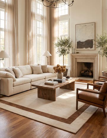 10' x 10' Jill Zarin Border Wool Square Rug