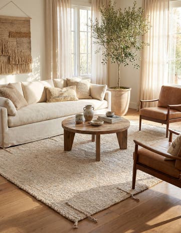 6' 7 x 9' Hand Knotted Moroccan Wool Rug