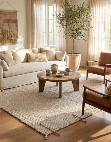 6' 7 x 9' Hand Knotted Moroccan Wool Rug