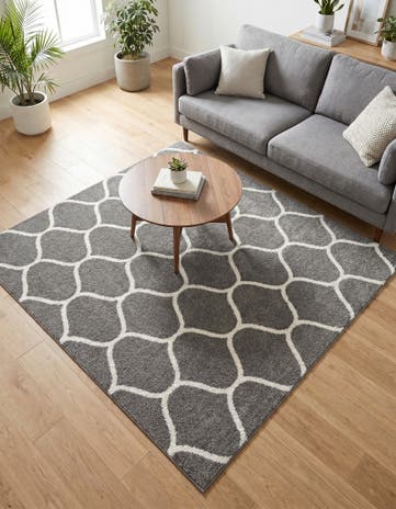 6' x 6' Lattice Frieze Square Rug