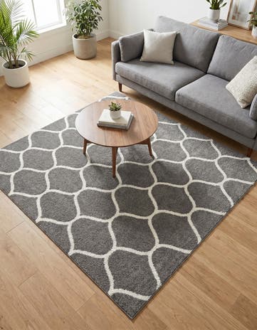 6' x 6' Lattice Frieze Square Rug