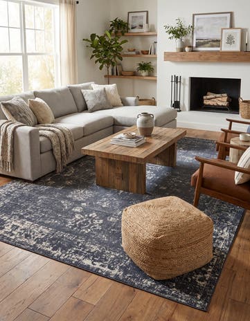 Slate Blue and Ivory Monaco Rug
