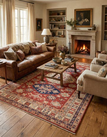 4' 11 x 6' 8 Hand Knotted Kazak Oriental Rug