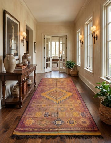 6' 10 x 14' 8 Hand Knotted Moroccan Wool Runner Rug
