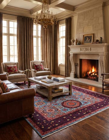 6' 2 x 8' 9 Hand Knotted Mamluk Ziegler Rug