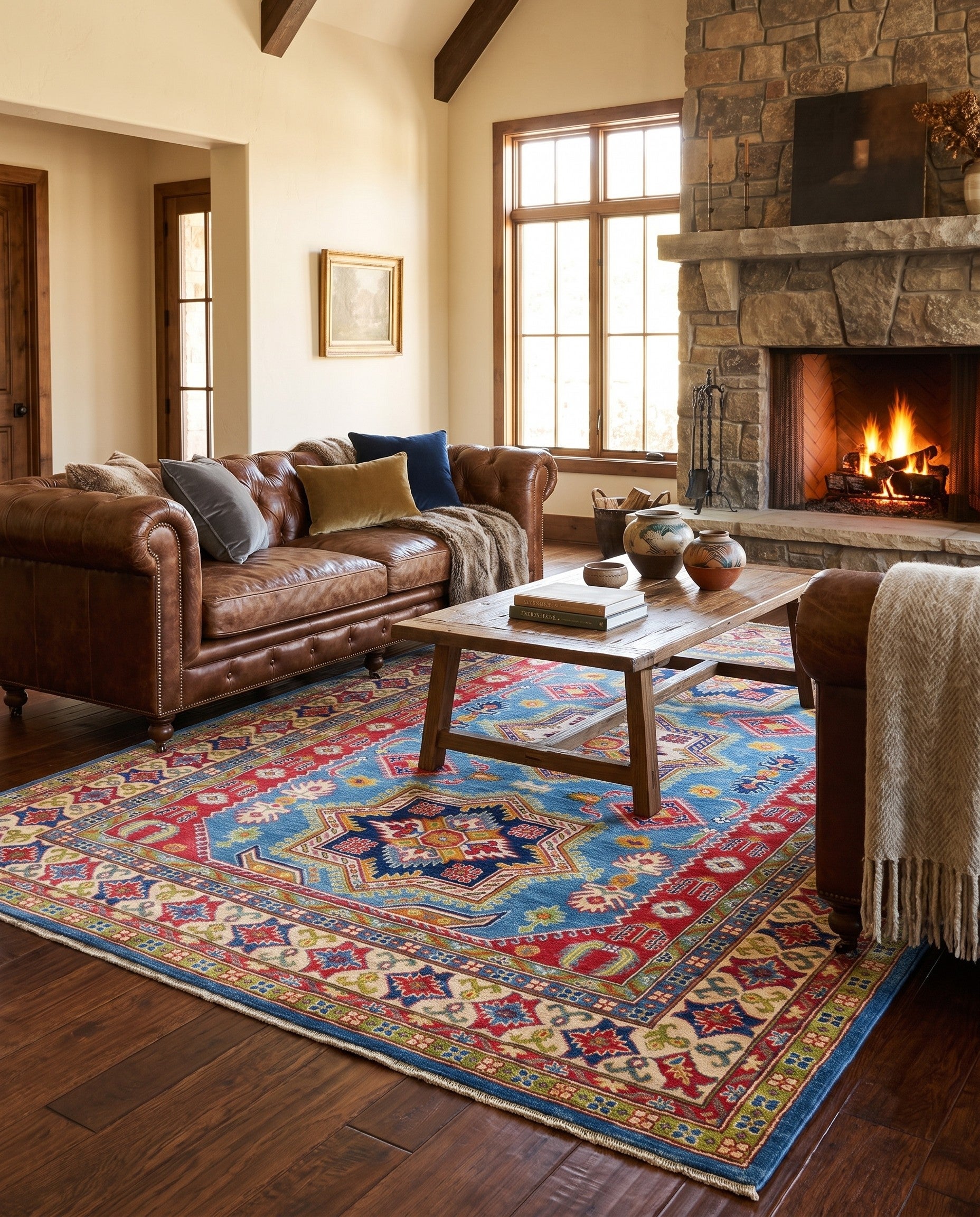 6' 6 x 9' 2 Hand Knotted Kazak Rug