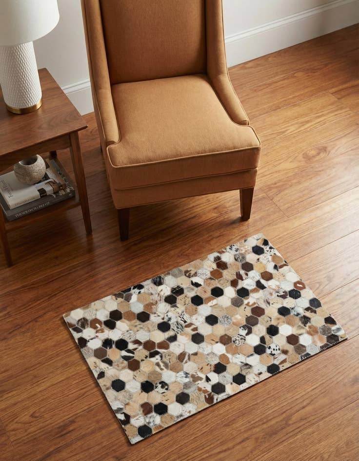 Detail image of 2' x 3' Cowhide Leather Rug