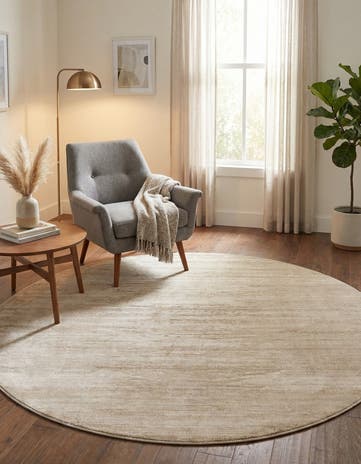 Beige Uptown Madison Avenue Round Rug