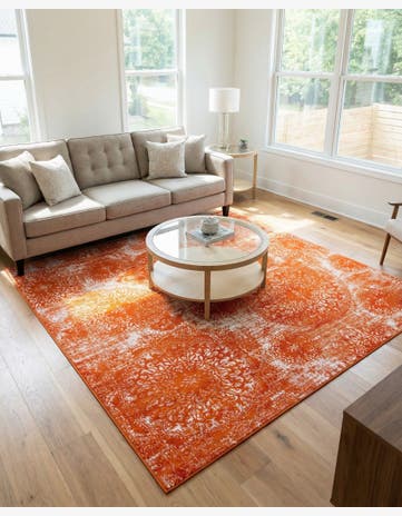 Orange Monte Carlo Square Rug