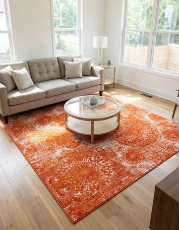 Orange Monaco Square Rug