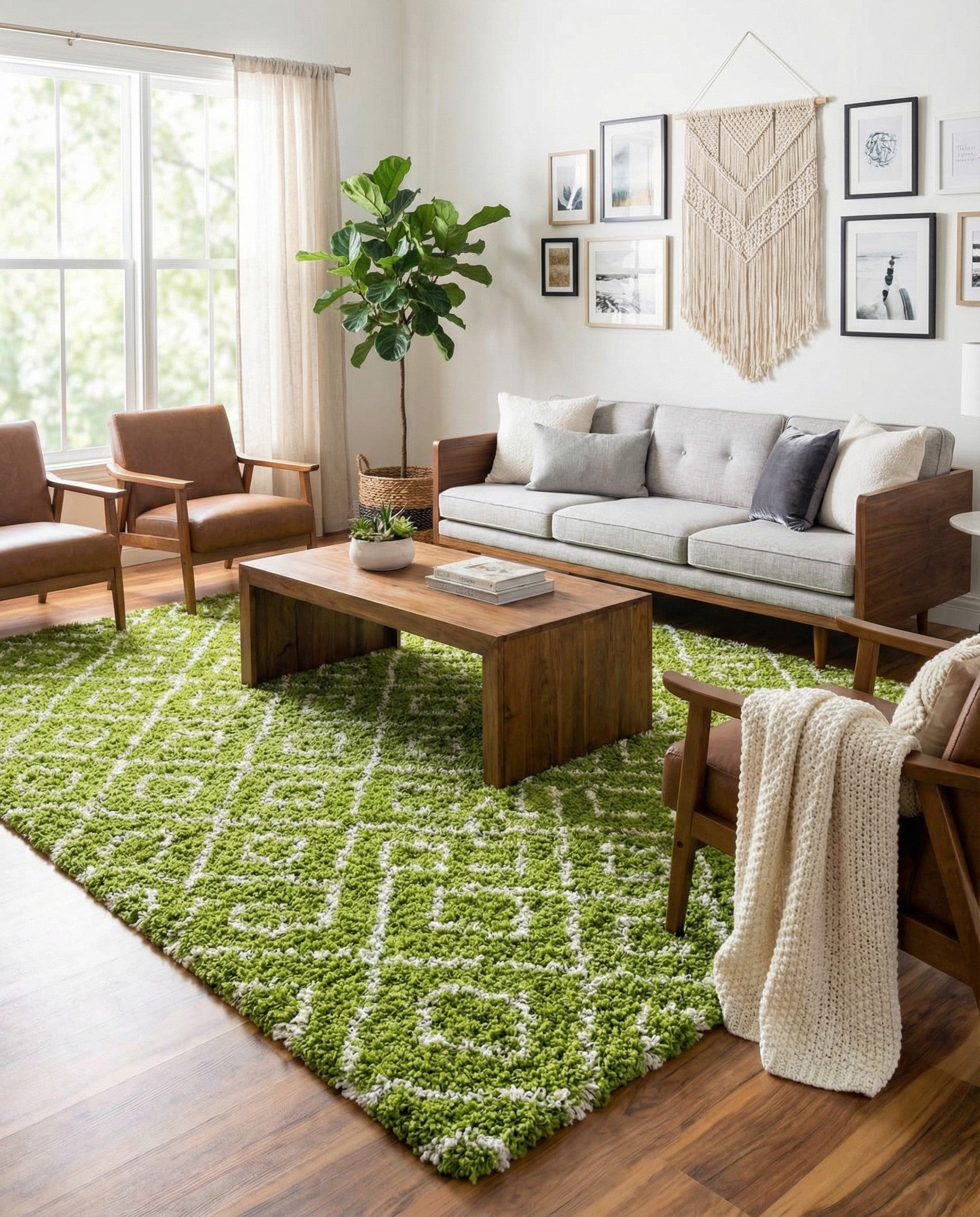 10' 8 x 14' Trellis Shag Rug