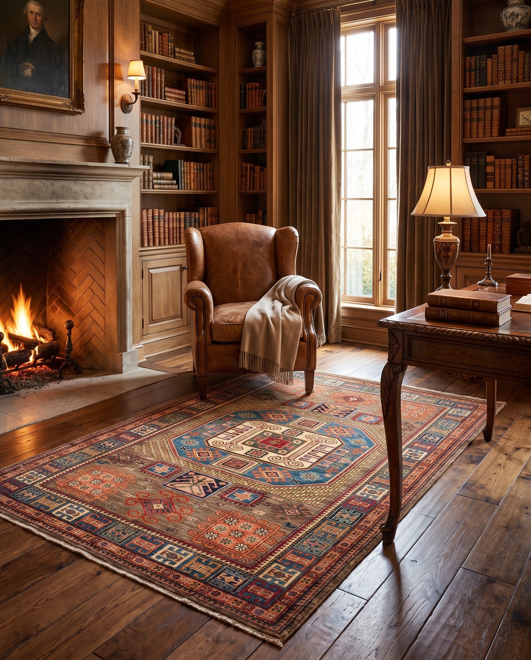5' 1 x 6' 11 Hand Knotted Kazak Rug