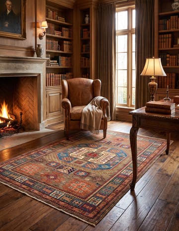 5' 1 x 6' 11 Hand Knotted Kazak Rug