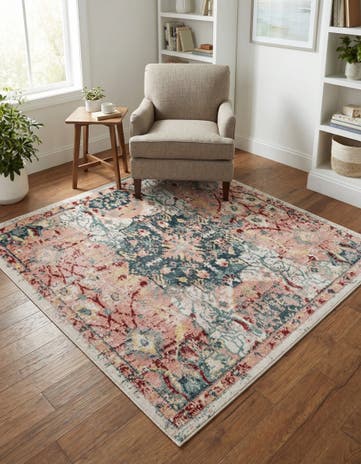 Pink Charleston Square Rug