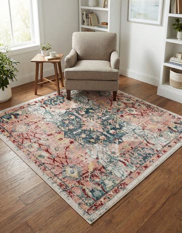 Pink Charleston Square Rug