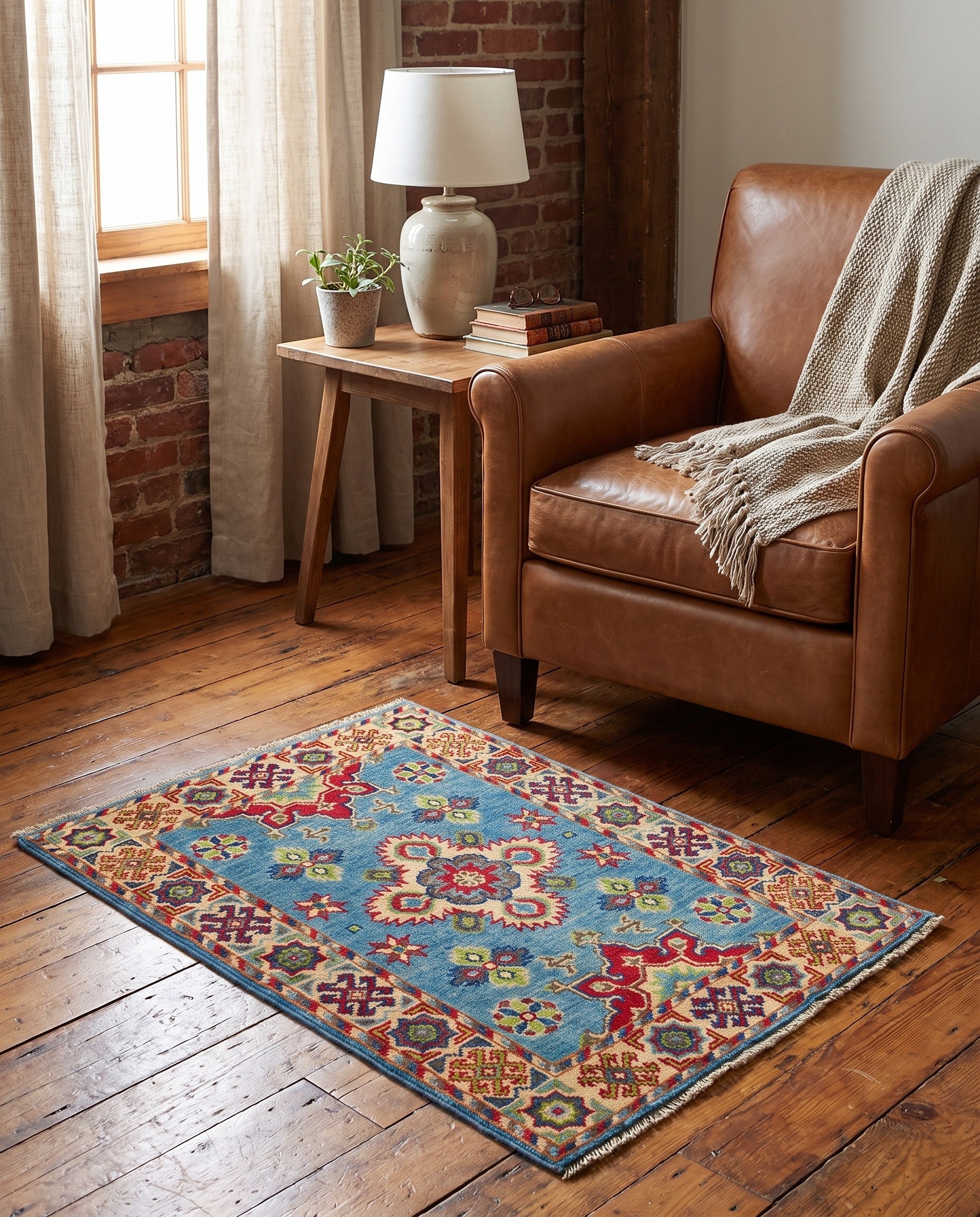 2' 1 x 3' Hand Knotted Kazak Rug
