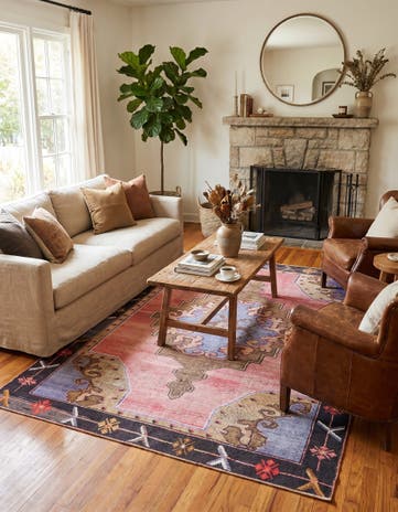 Pink Washable Timeless Rug