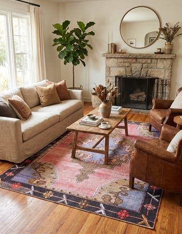 Pink Washable Timeless Rug