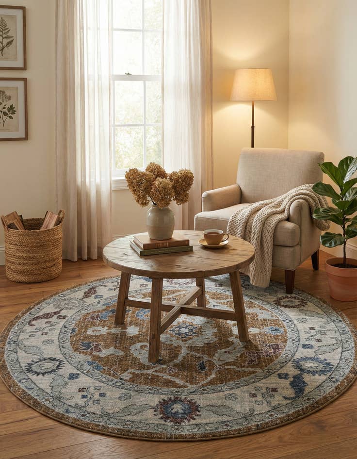 Detail image of 5' 3 x 5' 3 Eco Traditional Round Rug