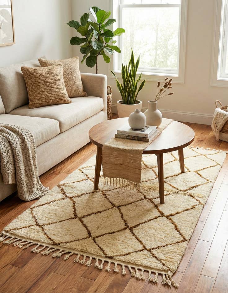 Detail image of 2' 10 x 5' 2 Hand Knotted Moroccan Wool Rug