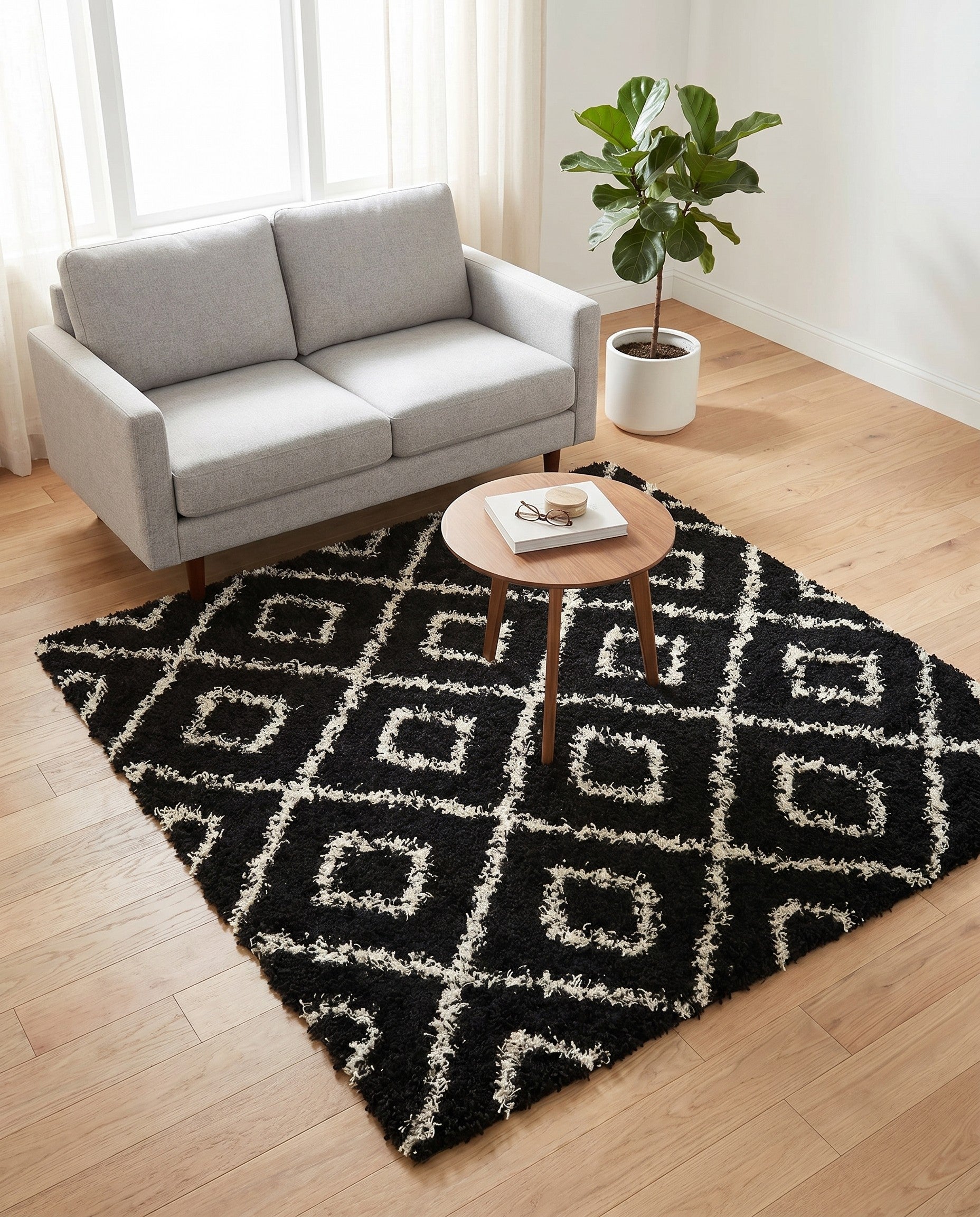 5' 3 x 5' 3 Trellis Shag Square Rug