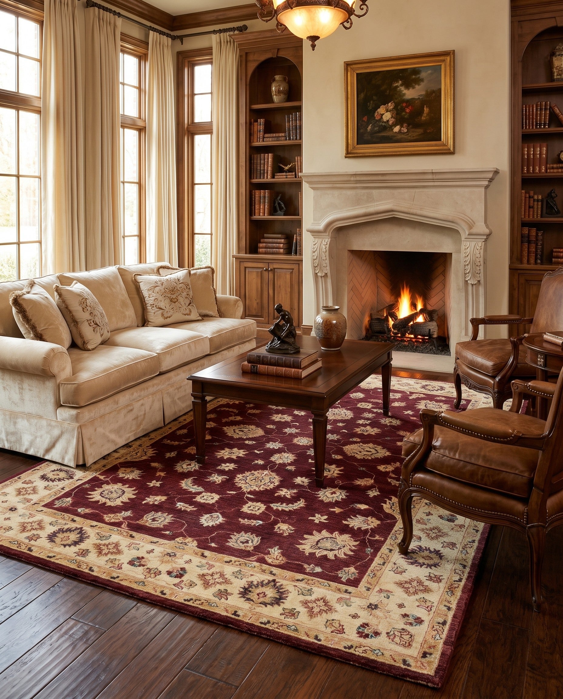 6' 9 x 9' 8 Hand Knotted Ziegler Rug