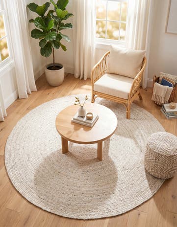 8' x 8' Handmade Braided Chindi Round Rug