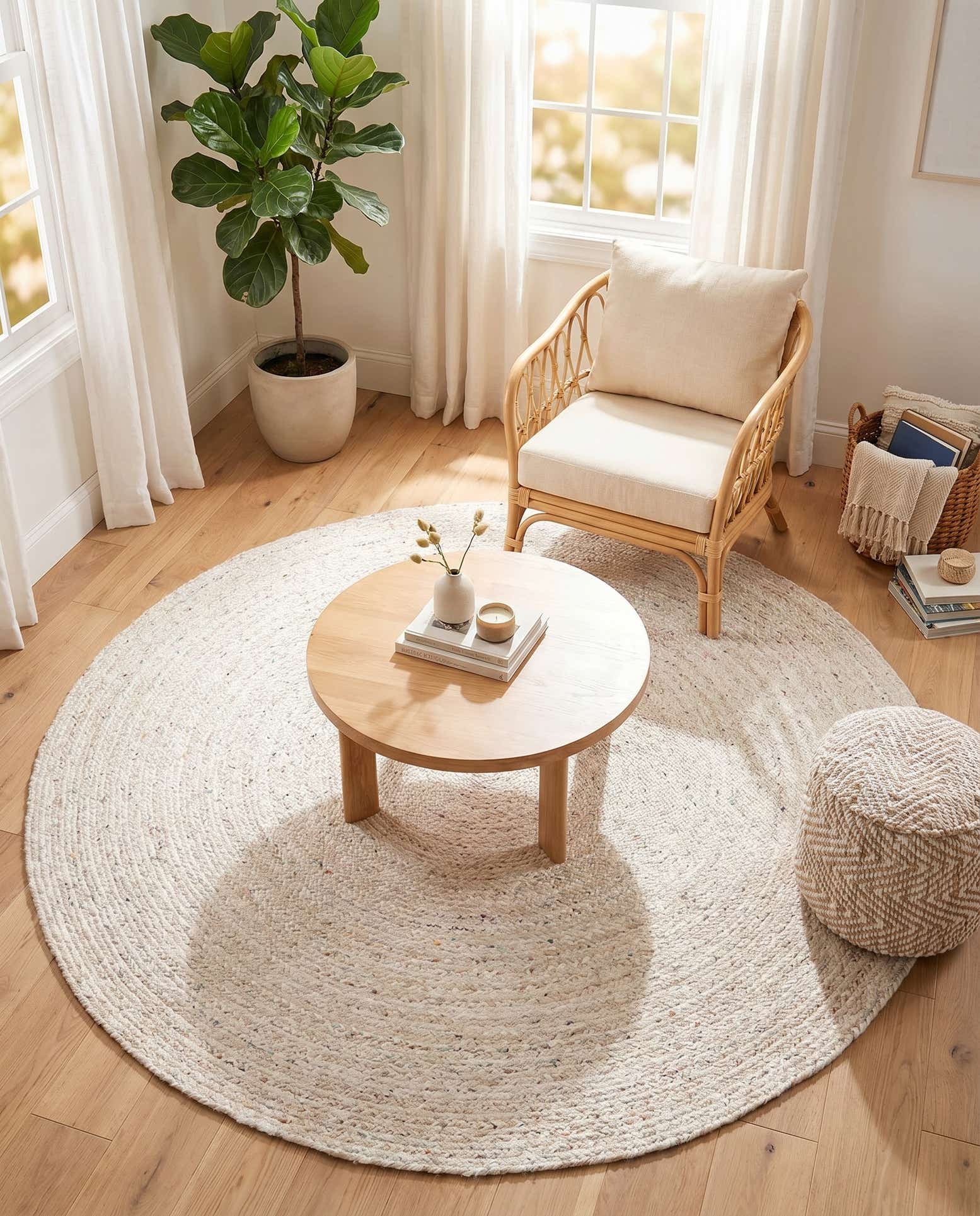 8' x 8' Handmade Braided Chindi Round Rug