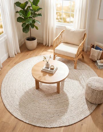 8' x 8' Handmade Braided Chindi Round Rug