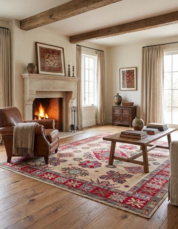 5' 1 x 6' 7 Hand Knotted Kazak Rug
