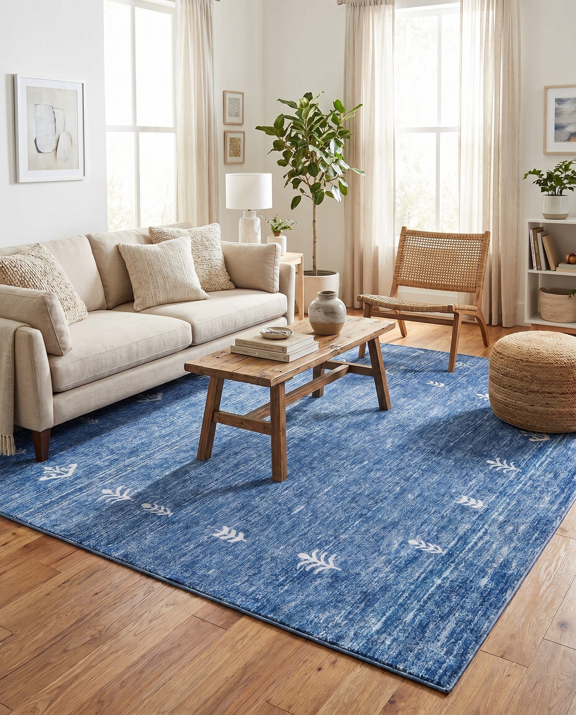Navy Blue Gabbeh Square Rug