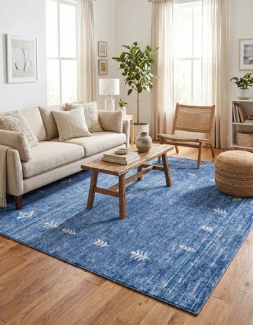 Navy Blue Gabbeh Square Rug