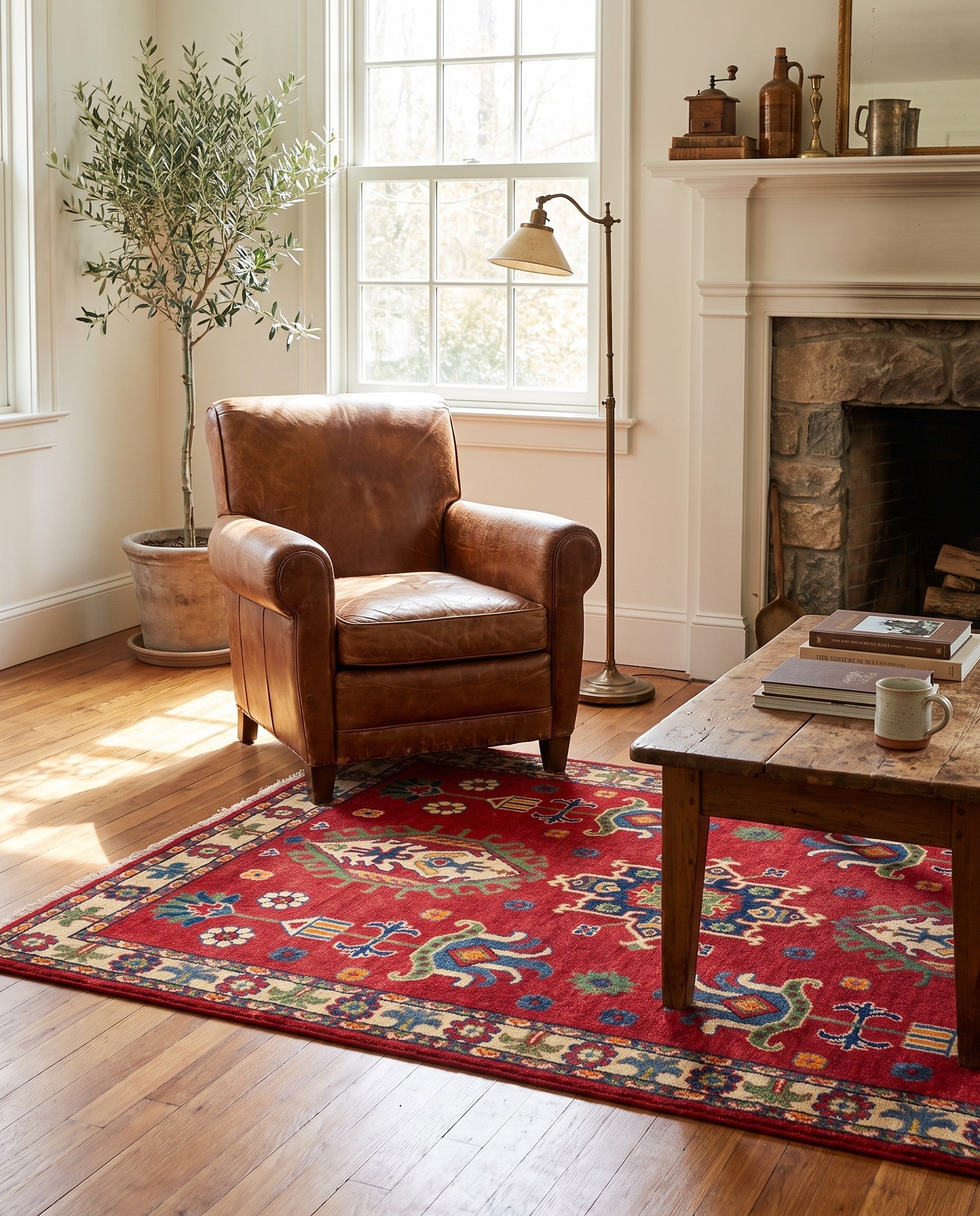 3' 7 x 5' 1 Hand Knotted Kazak Rug