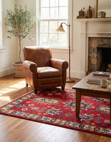 3' 7 x 5' 1 Hand Knotted Kazak Rug