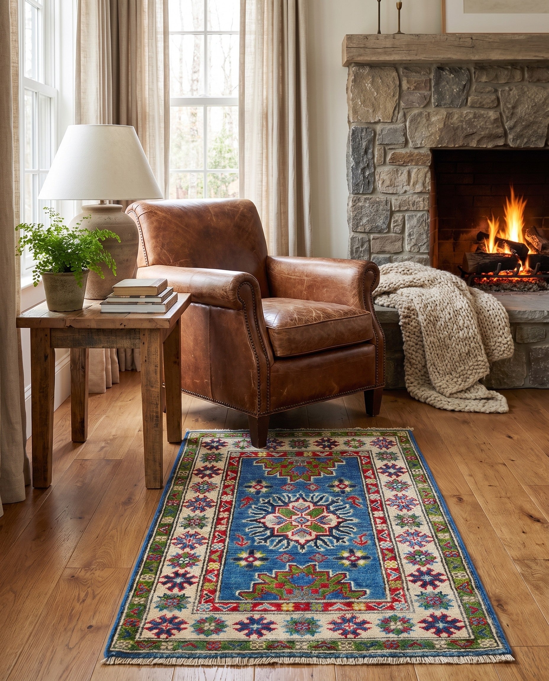 2' 1 x 2' 11 Hand Knotted Kazak Rug