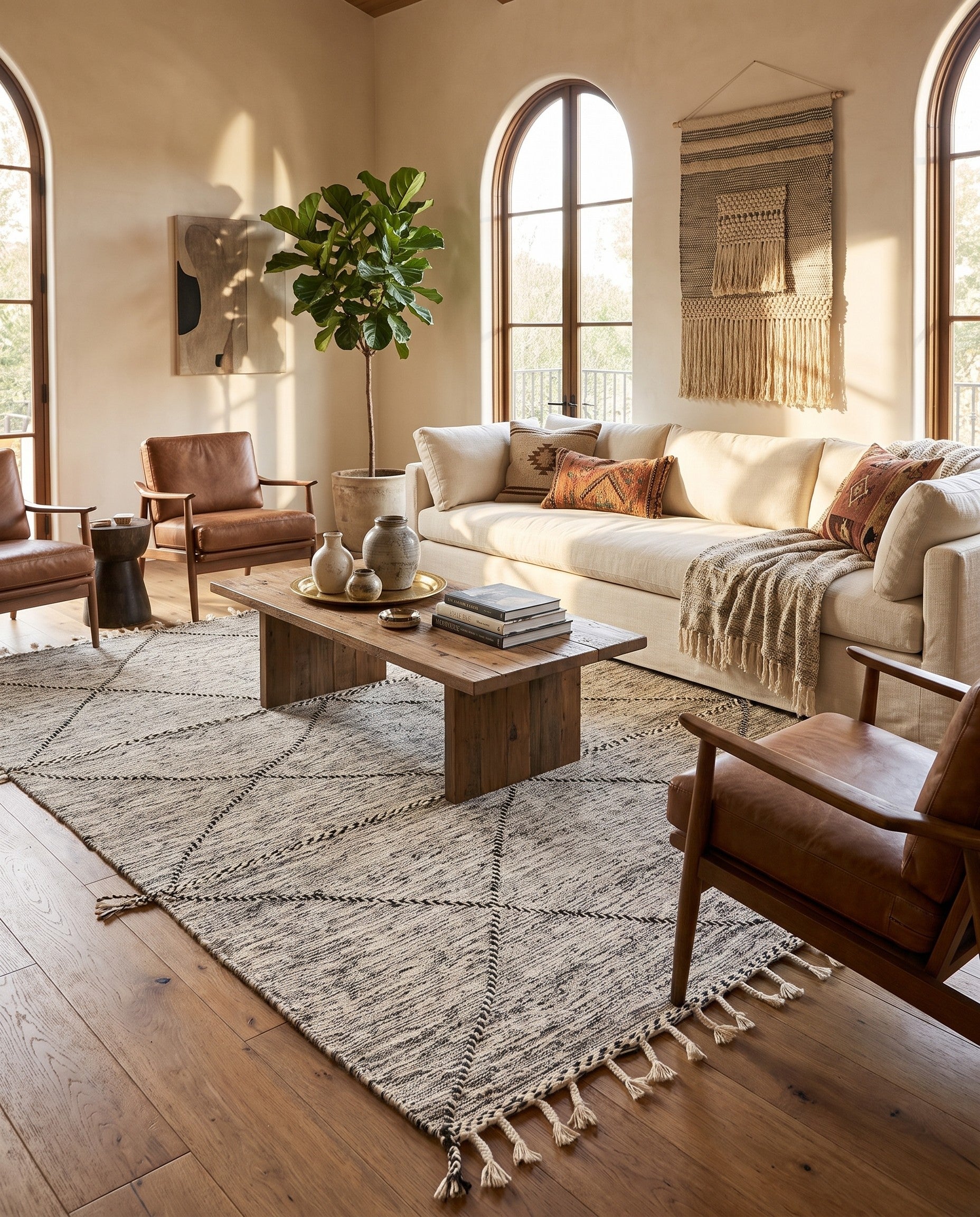 6' 5 x 9' 4 Hand Knotted Moroccan Wool Rug