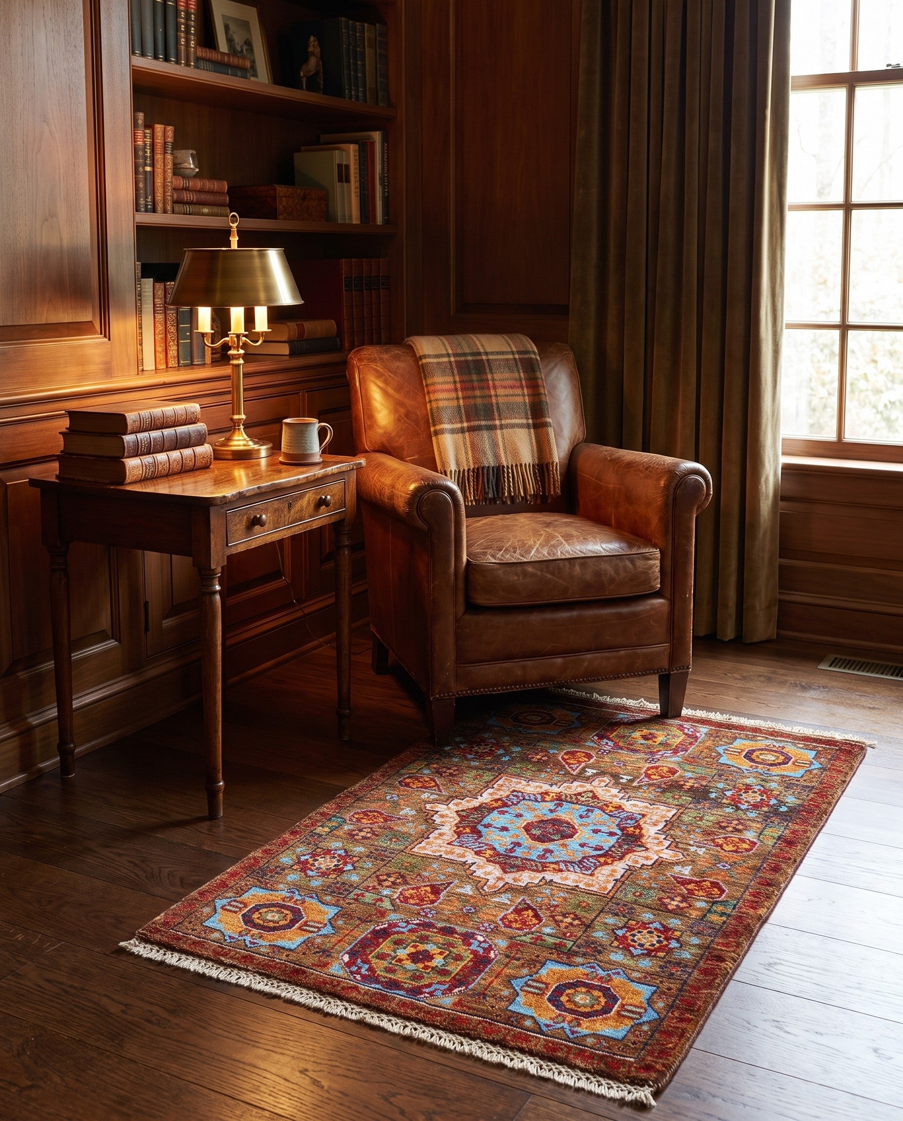 2' x 3' Hand Knotted Mamluk Ziegler Rug