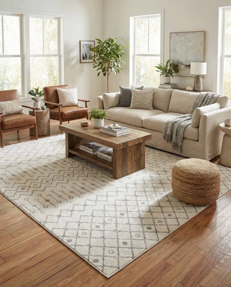 Detail image of 10' 8 x 14' Moroccan Trellis Rug