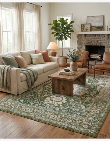 Paste Forest Green Madeline Vintage Rug