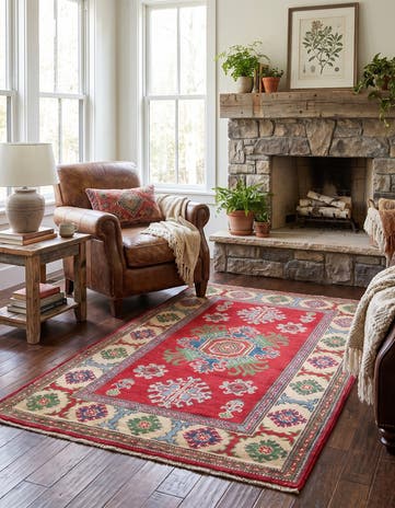 2' 8 x 4' 1 Hand Knotted Kazak Rug