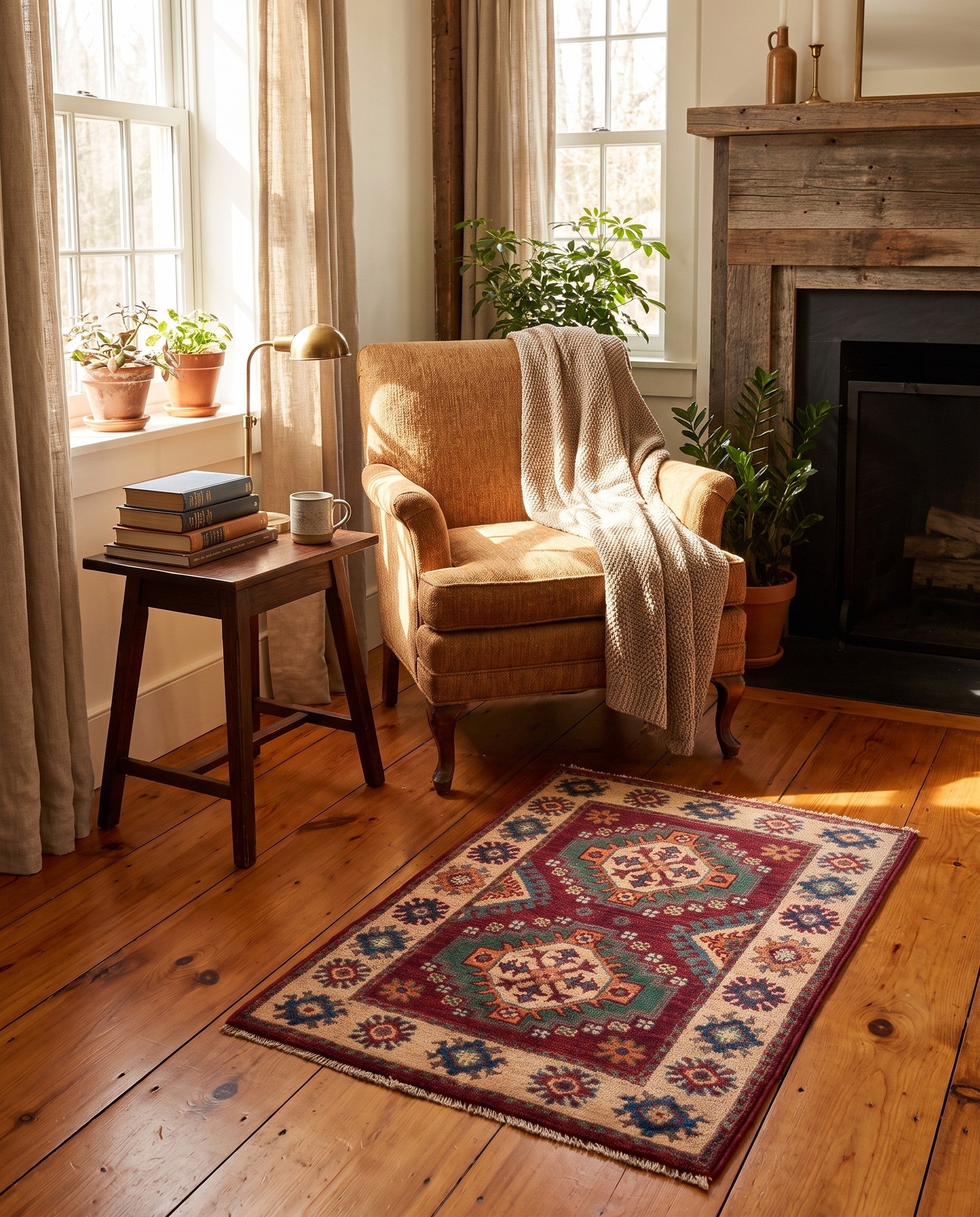 2' x 2' 9 Hand Knotted Kazak Rug