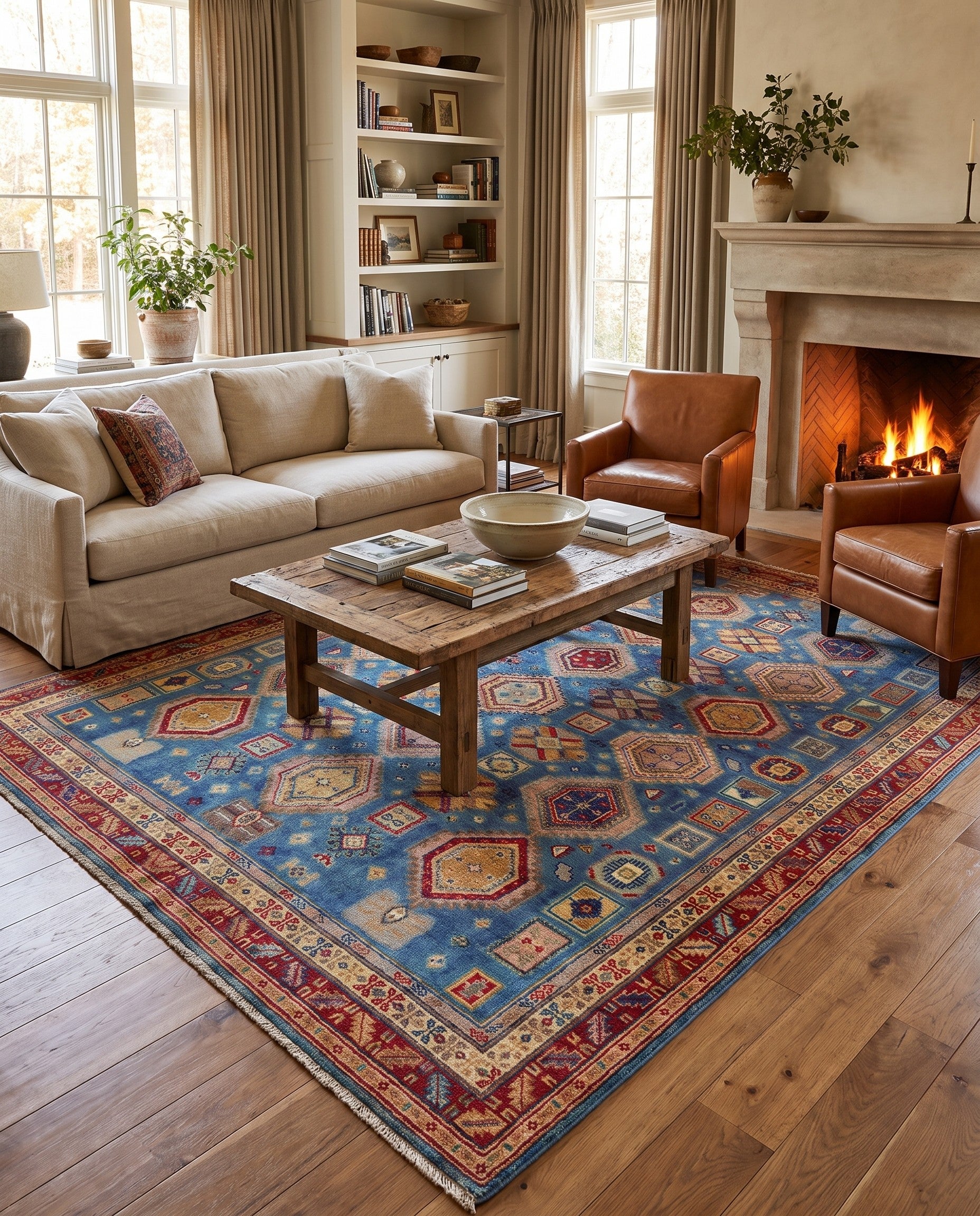 5' 8 x 7' 10 Hand Knotted Kazak Rug