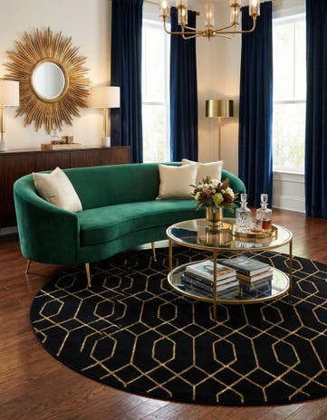 7' 10 x 7' 10 Marilyn Monroe™ Glam Trellis Round Rug