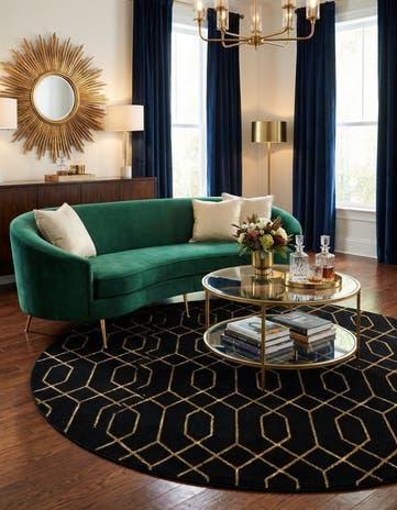 7' 10 x 7' 10 Marilyn Monroe™ Glam Trellis Round Rug