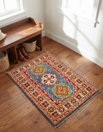 2' x 3' 1 Hand Knotted Kazak Rug