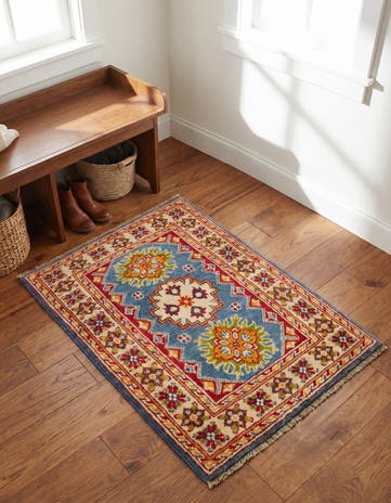 2' x 3' 1 Hand Knotted Kazak Rug