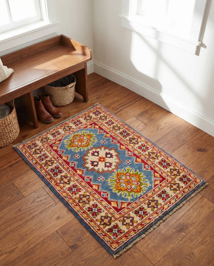 Detail image of 2' x 3' 1 Hand Knotted Kazak Rug