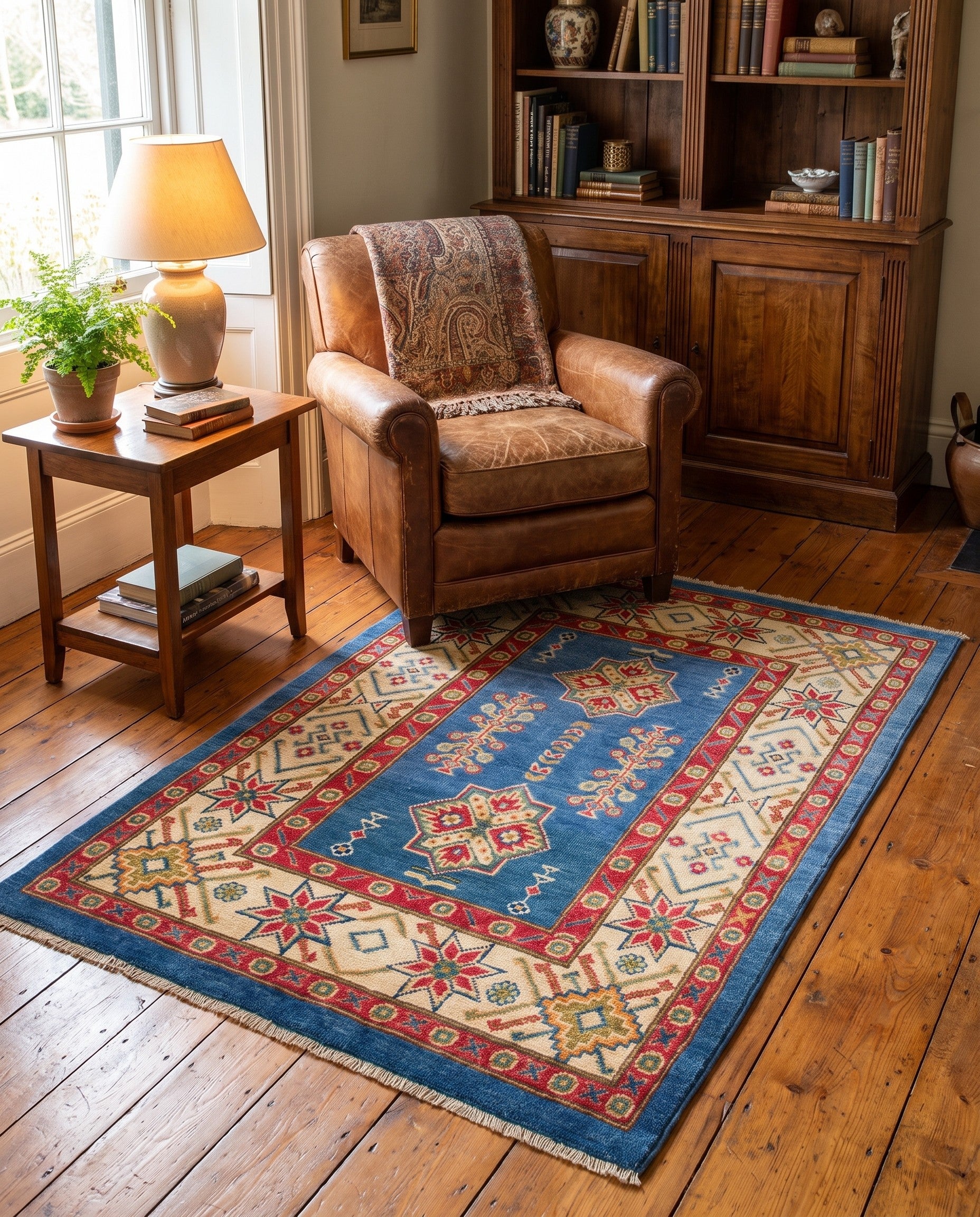 3' 3 x 4' 6 Hand Knotted Kazak Rug