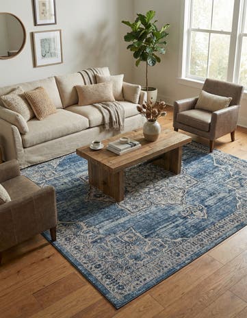 Blue Nyla Square Rug
